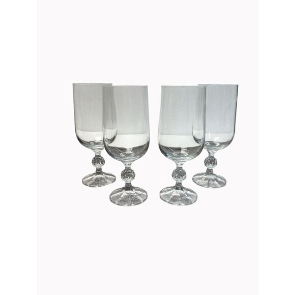 Claudia Lead Crystal Import Associates 7.5 Beer/Iced Tea Glasses Lot of 4‎ - Picture 1 of 9